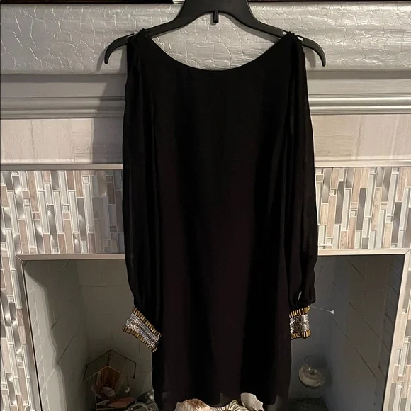 bebe black dress with gold Sweet Baby Girls sleeveless Black and Gold color tail princess dress Toddler Prom Dress, Black and Gold / 3-4 Years (110cm)